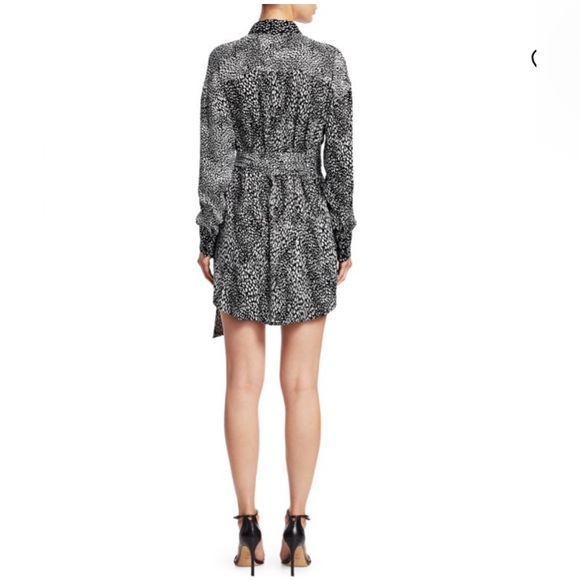 Alice + Olivia Jody Asymmetric Tie Waist Shirt Dress - Picture 9 of 14